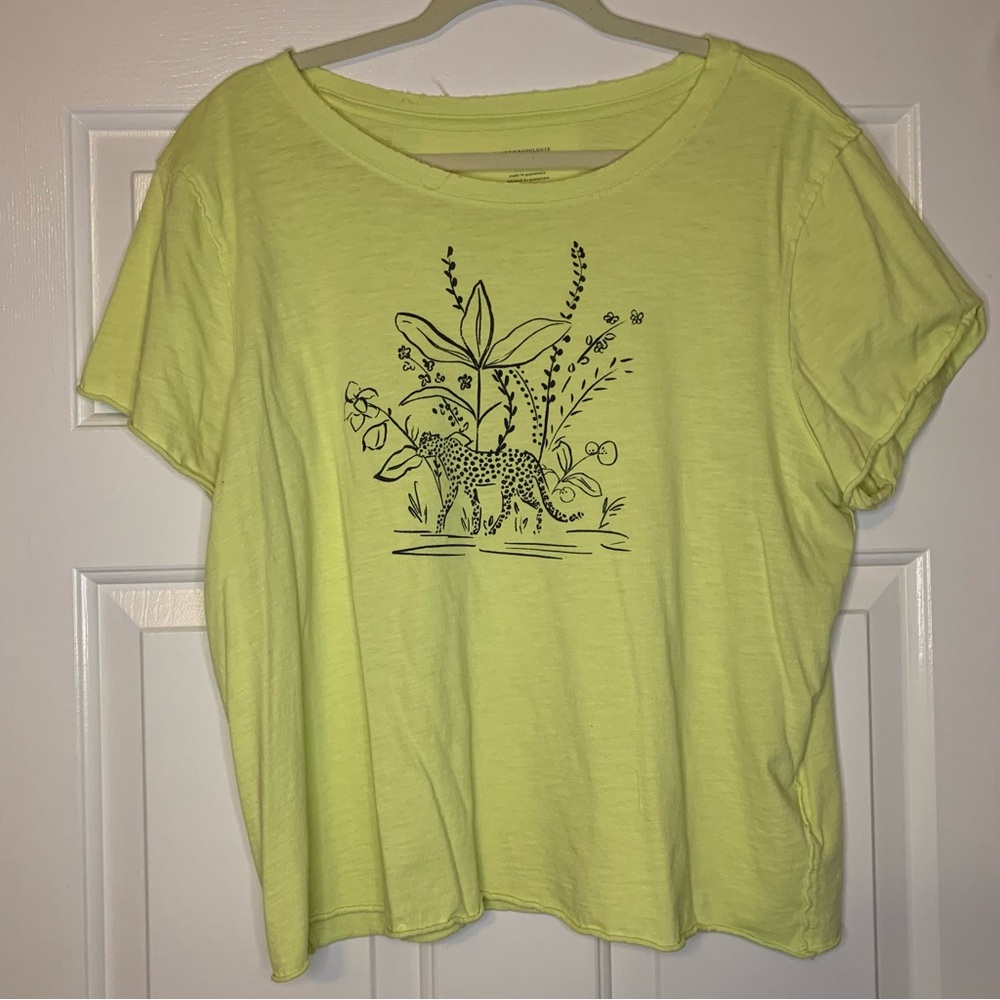 Anthropologie Short Sleeve Graphic Tee Tiger